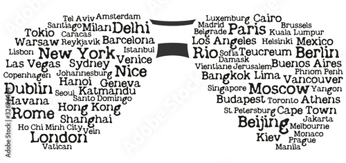 Vecteur : sunglasses design with cities' names sunglasses design with cities' names