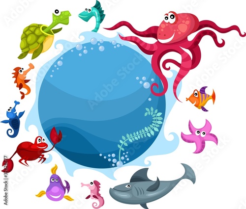 Vector: sea life card sea life card