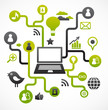Social network background with media icons Social network background with media icons