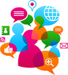 Social network backgound with media icons Social network backgound with media icons