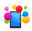vector smart phone with speech bubbles vector smart phone with speech bubbles