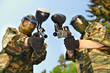 two paintball players two paintball players