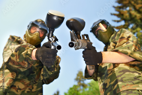 Photo: two paintball players two paintball players