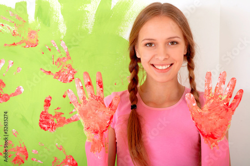 Photo: Girl in gloves Girl in gloves
