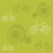 Seamless background with Retro Bicycles - for design and scrapbo