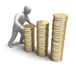 Whiteman make money graph. 3D man concept