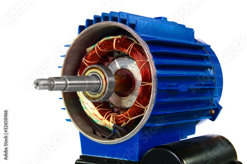 Photo: Motor, isolated on a white background Motor, isolated on a white background