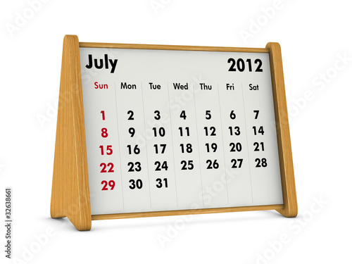 july 2012 - desk calendar calendar july 2012. july 2012 - desk calendar