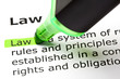'Law' highlighted in green