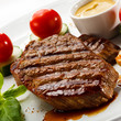 Grilled steak and vegetables