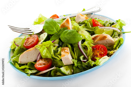 Photo: Vegetable salad with roasted chcicken meat Vegetable salad with roasted chcicken meat