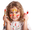Girl, draws paint Girl, draws paint