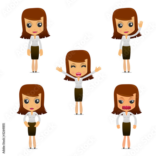 Vector: set of funny cartoon businesswoman set of funny cartoon businesswoman