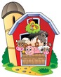 Barn with various farm animals Barn with various farm animals