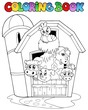 Coloring book with barn and animals Coloring book with barn and animals