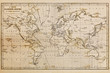 Old hand drawn vintage world map