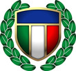 stemma tricolore personalizzabile con alloro vettoriale