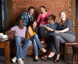 Young friends in café