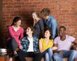 Young friends in café