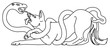 Dog battling snake