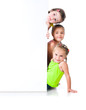 Cute little girls isolated
