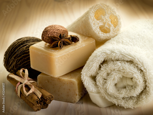 Photo: natural spices soap with bath accessories natural spices soap with bath accessories