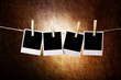 Four Instant Photos on a grunge background