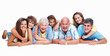 Family portrait on white background