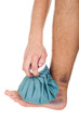 Icing a sprained ankle