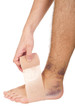 Bandaging a sprained ankle