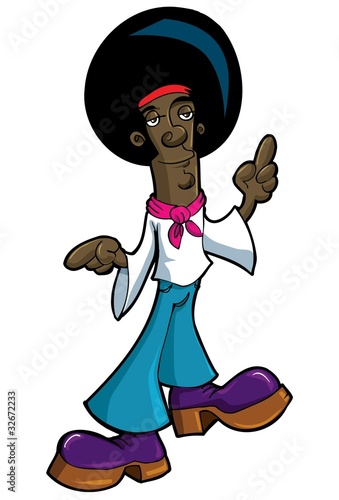 Vector: Groovy black man with a huge Afro Groovy black man with a huge Afro