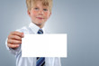 canvas print picture - Kind mit schild