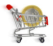 Foto: shopping cart with euro coin shopping cart with euro coin