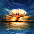 Nuclear explosion in an outdoor setting