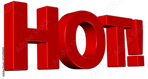 Illustration: 3D Wort rot HOT 3D Wort rot HOT