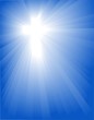 shining cross on the blue background shining cross on the blue background