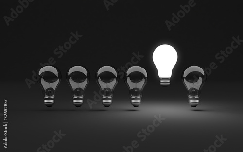 Illustration: Six light bulbs Six light bulbs