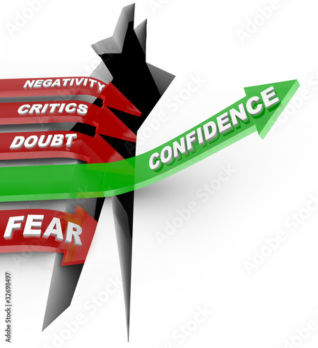 Illustration: Confidence Believe in Yourself Don't Listen to Negative Influenc Confidence Believe in Yourself Don't Listen to Negative Influenc