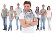 Group portrait of happy young people