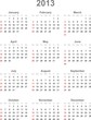 calendar 2013, english, Vektor