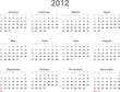 calendar 2012, english, Vektor