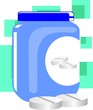 Illustration: medical container and tablet medical container and tablet