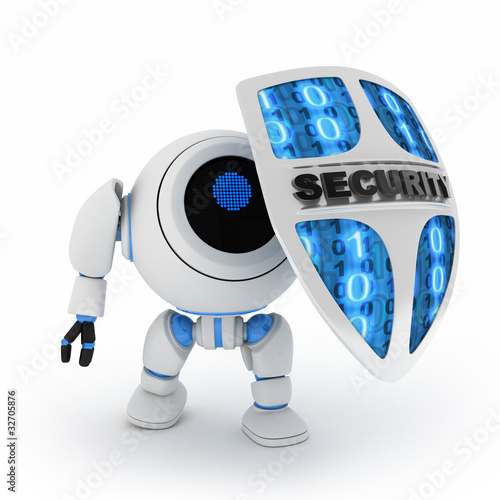 Illustration: Robot and shield Robot and shield