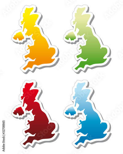 Vektor: stickers in form of United KIndom stickers in form of United KIndom