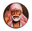 Colorful picture of Sai Baba in the white circl