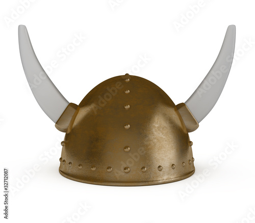 Illustration: Viking Helmet isolated on white Viking Helmet isolated on white