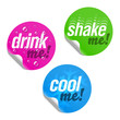 Drink me, shake me and cool me stickers Drink me, shake me and cool me stickers
