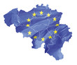 Belgien mit Europaflagge