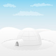 One igloo. Arctic landscape. Vector illustration. One igloo. Arctic landscape. Vector illustration.