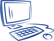 Desktop computer. Vector illustration